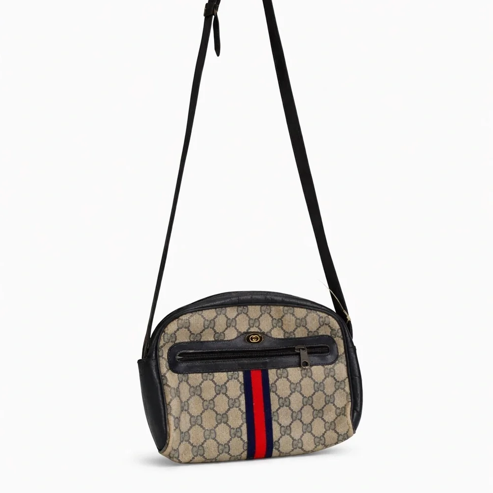 Vintage Gucci Women’s Multi Shoulder Bag GG Monogram Web Stripe